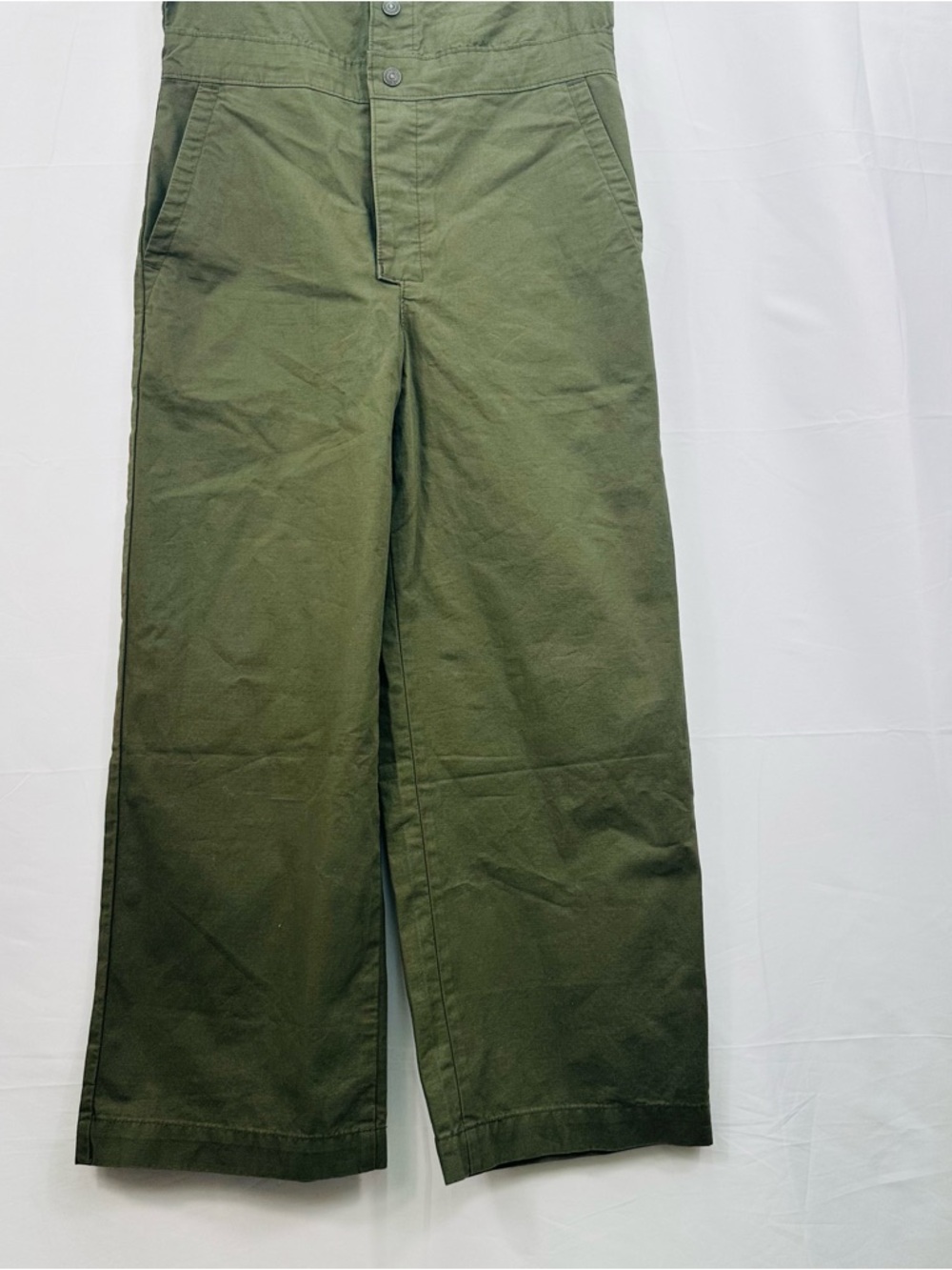 NWT Levi’s  big E Army Green Boilersuit Short Sleeve Utility Jumpsuit WideLeg XS - Picture 4 of 8